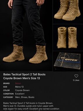 Bates Tactical Sport 2 Tall Boots in Coyote Brown